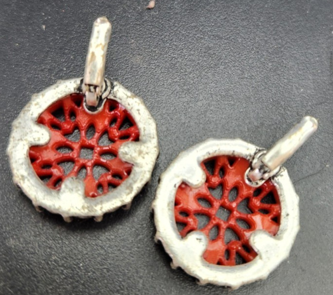 Salmon Color Clip On Fashion Earrings
