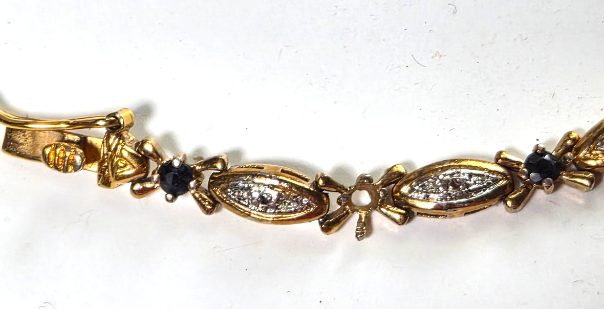 925 DBJ Dark Blue Stone Tennis Bracelet 7″