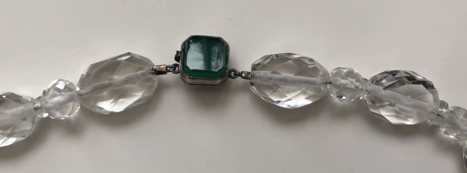 Vintage Faceted Rock Crystal `16” Necklace Graduated, W. Germany, Sterling Clasp