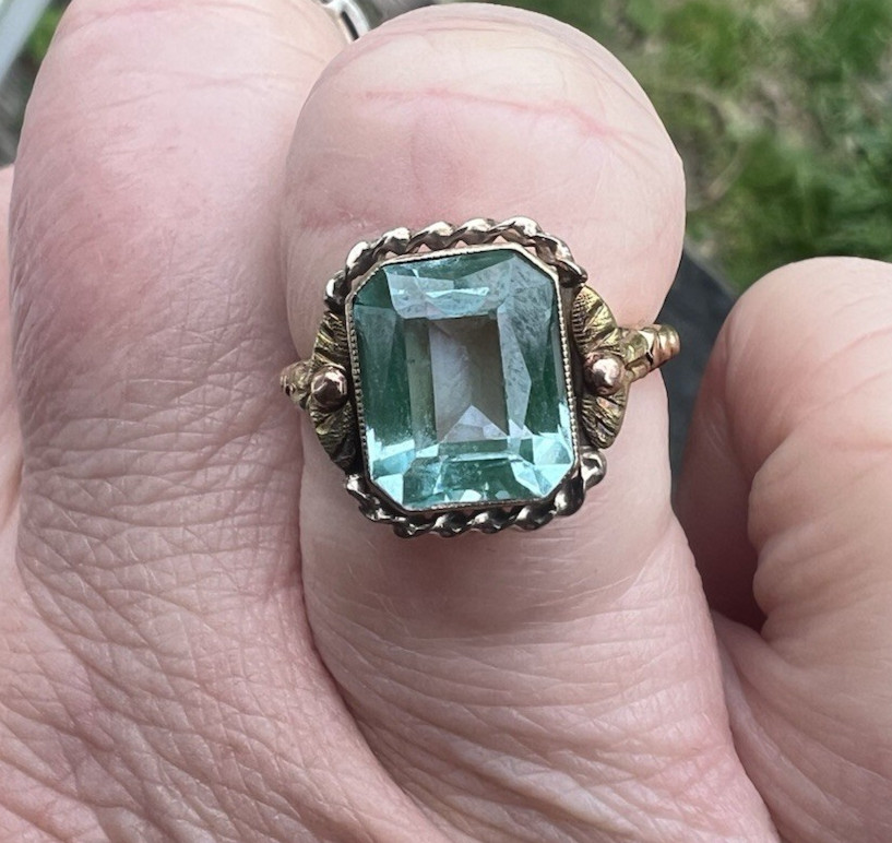 Vintage 10K Gold Blue Stone BDA Budlong Docherty and Armstrong Ring