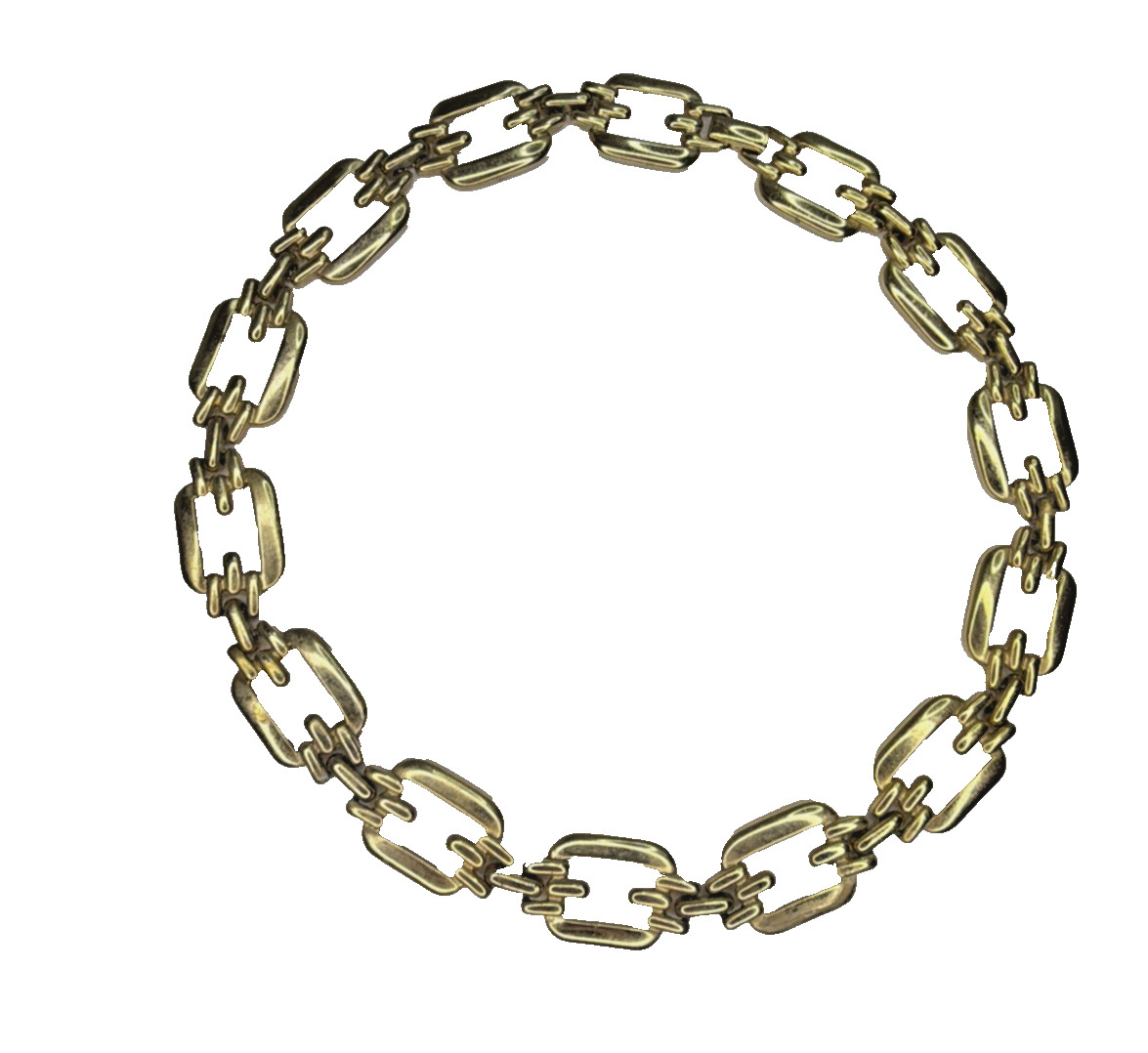 Vintage Avon Gold Tone Link Necklace 19” 3/4” Wide Statement Chain Signed