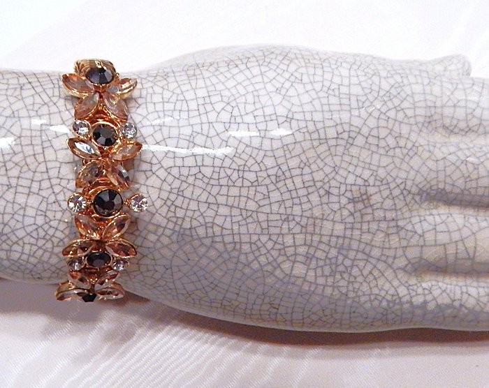 Retro Vintage Dragon Fire Mystic Rhinestone Bypass Cuff Bracelet MONET NWOT S45