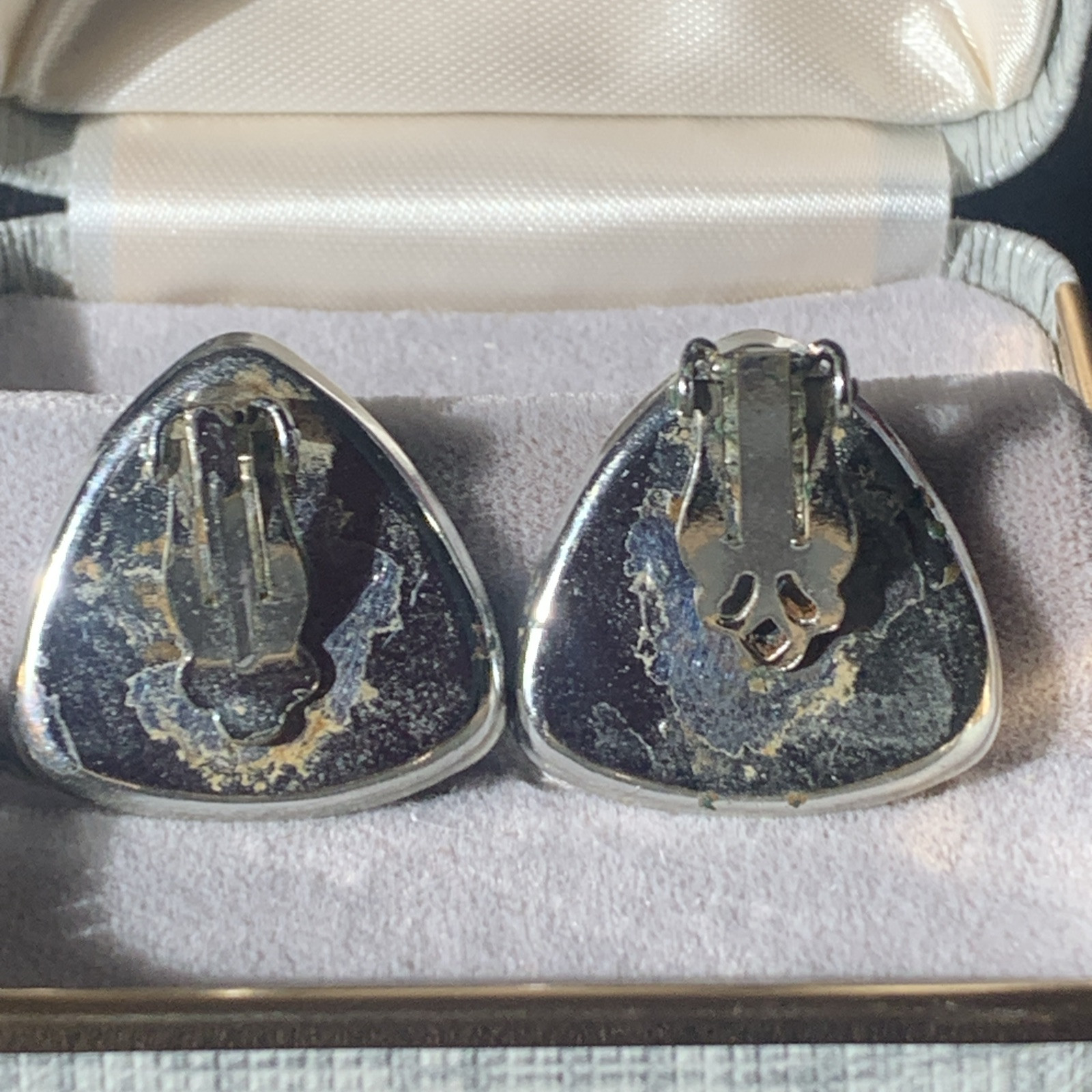 Vintage Paua Shell Abalone Flip Back Earrings
