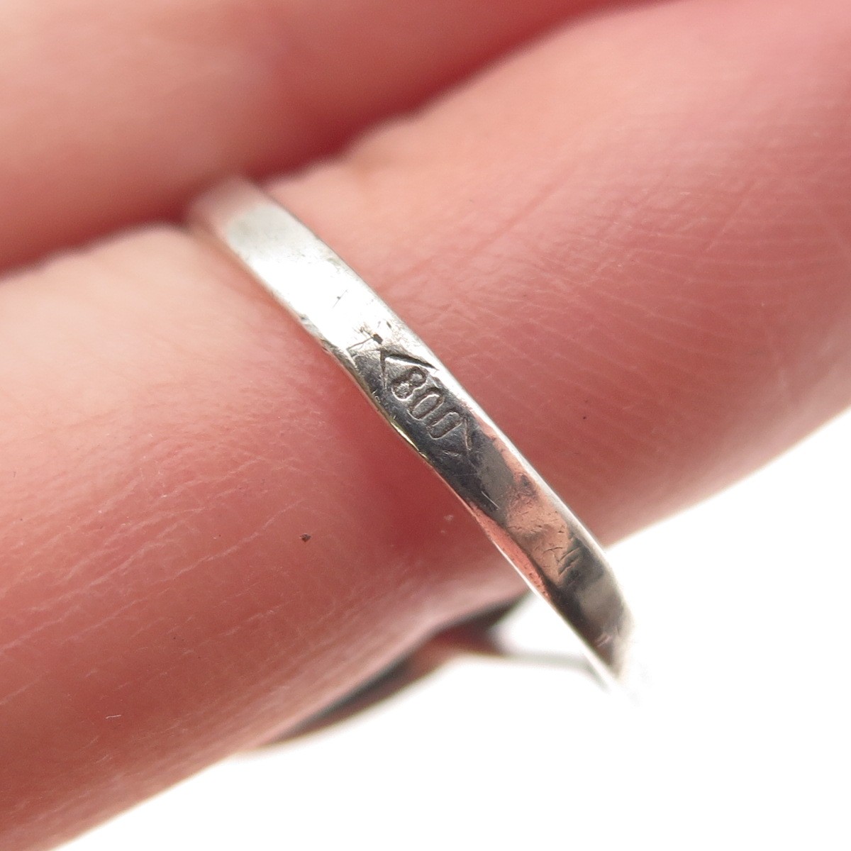 800 Silver Antique Art Deco Real Coral Marcasite Ring Size 6.75 (missing stone)