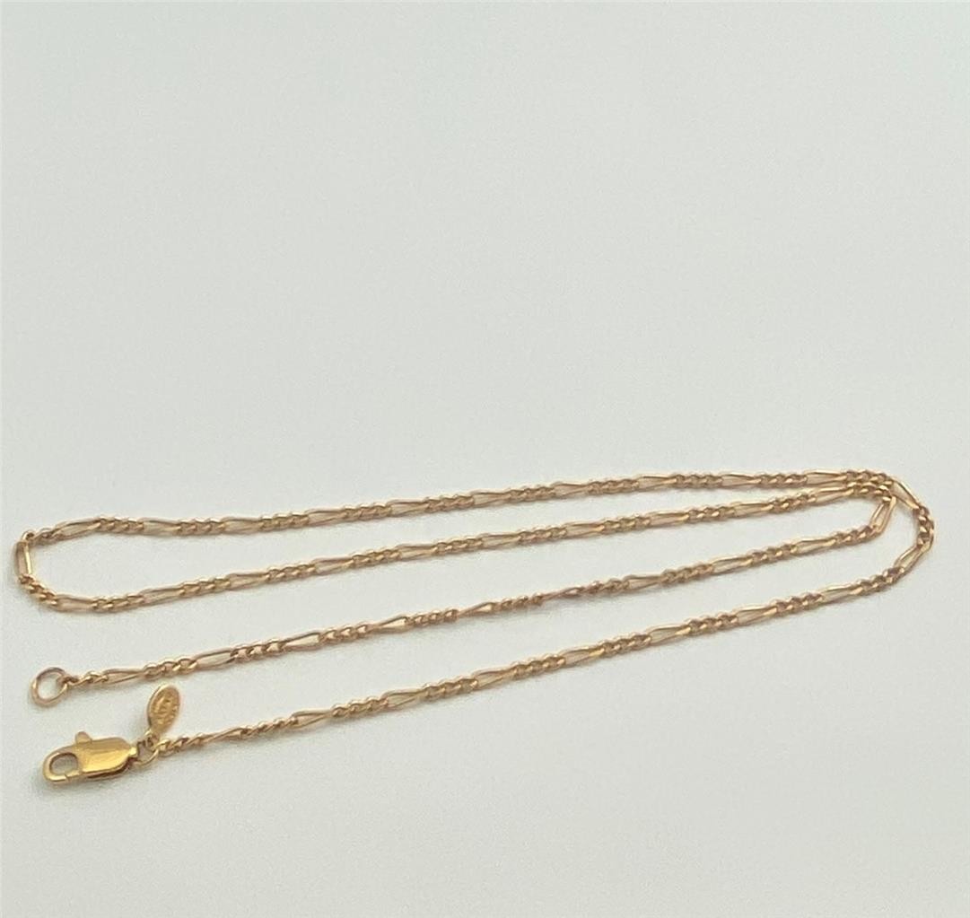 S.LIND 14K G.E. Figaro 2.2MM Chain Necklace 19.5″ long