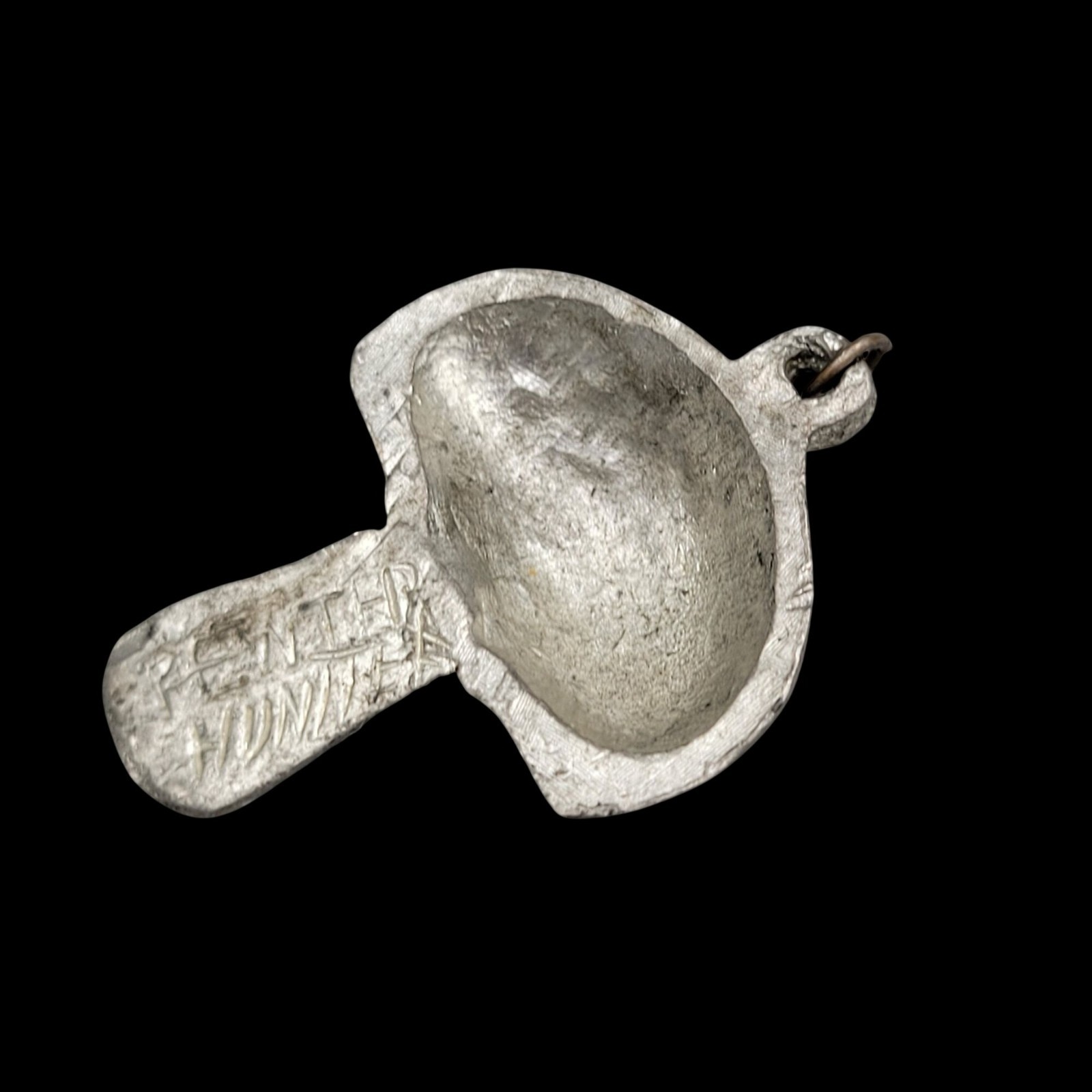 Vintage Silver Tone Pewter Mushroom Charm or Pendant Textured Dots and Gills
