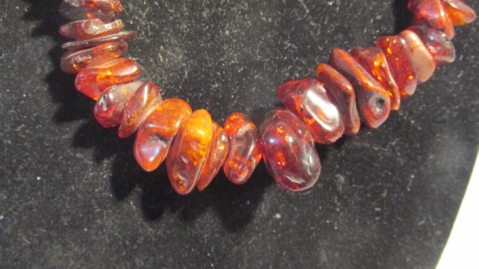 Vintage Beads Amber Necklace Dark Cognac 64 Gram Polished Crude