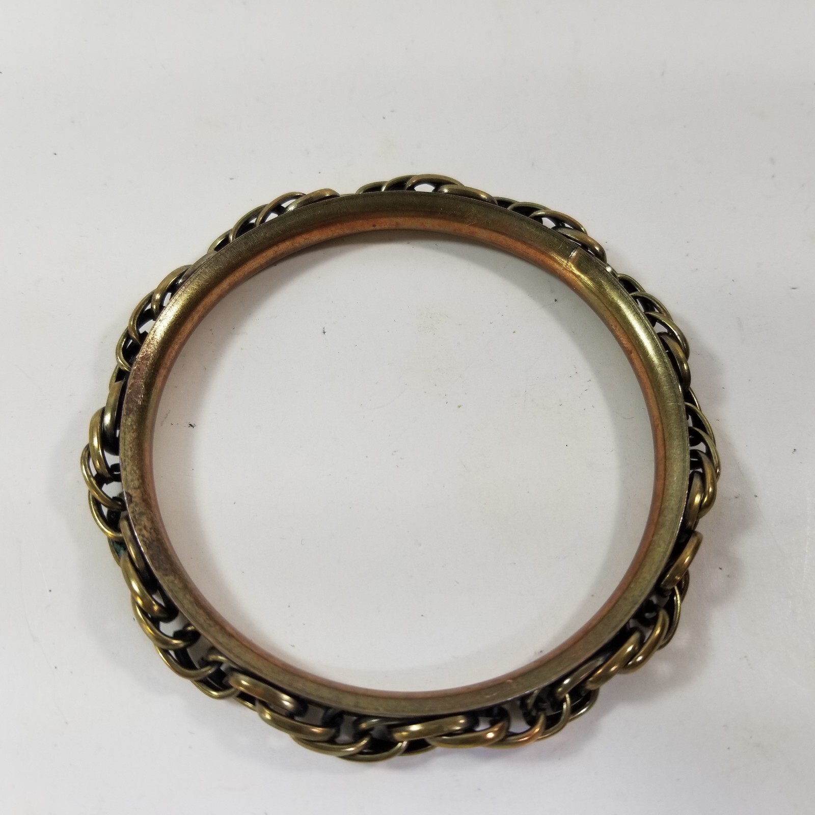 Vintage Gold Tone Solid Bracelet Bangle Copper Jewelry