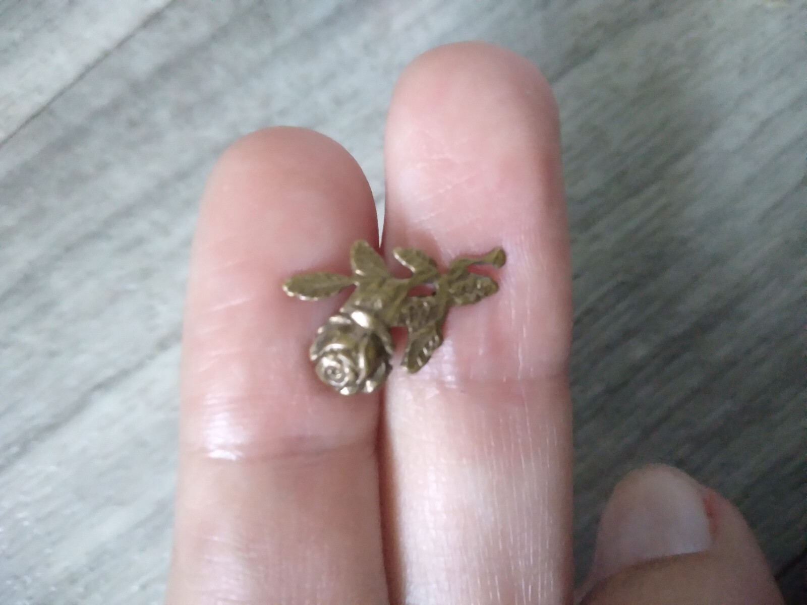 Vintage Brass Rose Lapel Pin