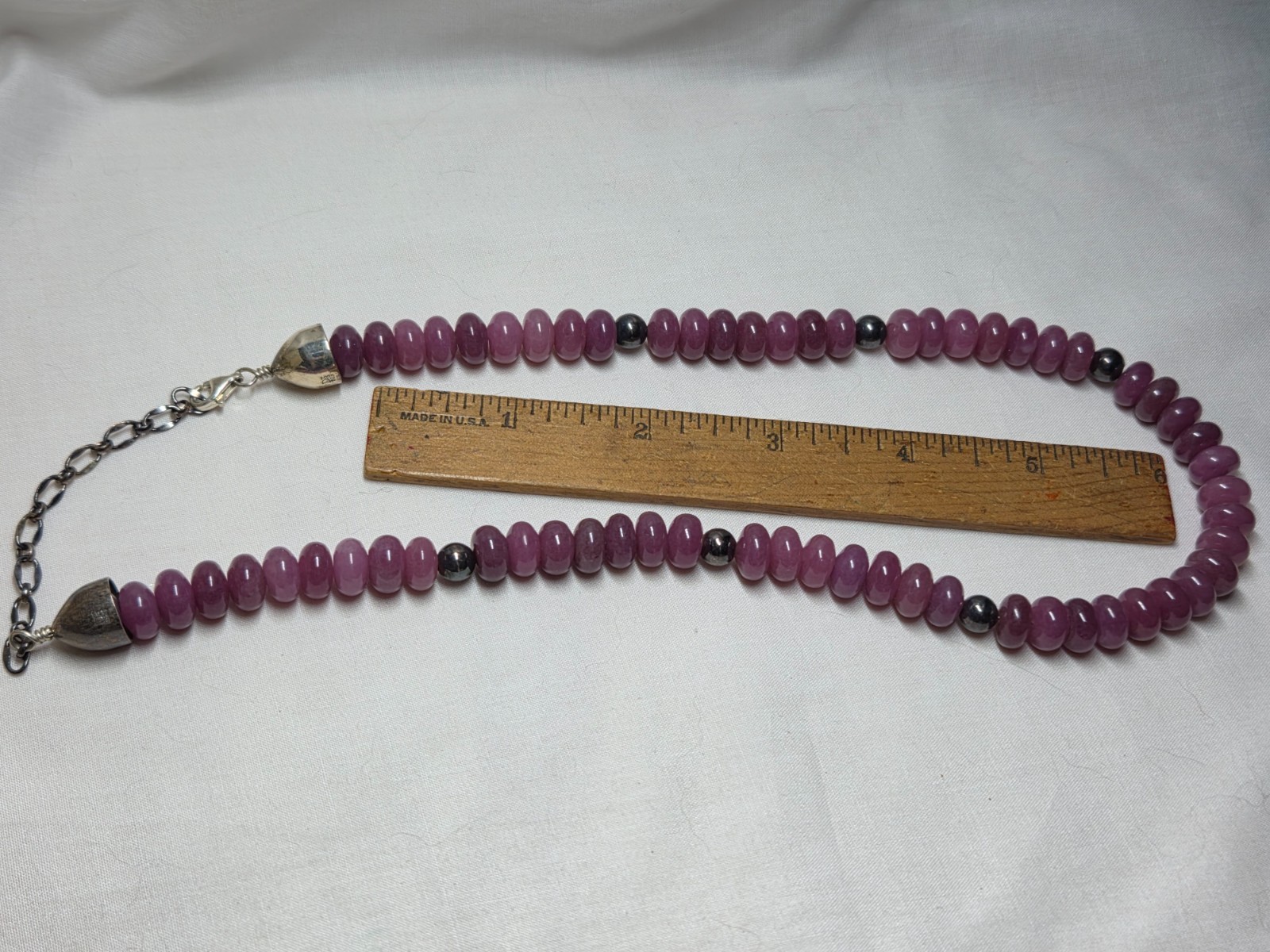 Jay King Amethyst Bead Necklace Sterling Caps