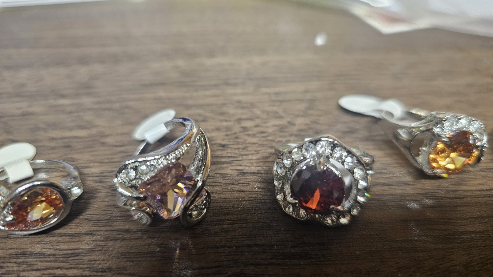 Big Vintage Costume Jewelry Lot 5 Ring Designer Fashion Size 7.5 50s 60s 70s 80s