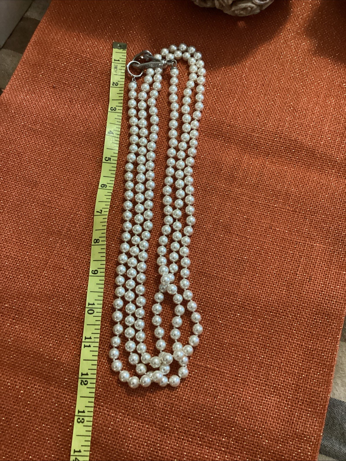 Vintage Henri Bendel 10mm Faux Pearls Necklace 74” STUNNING! Signed
