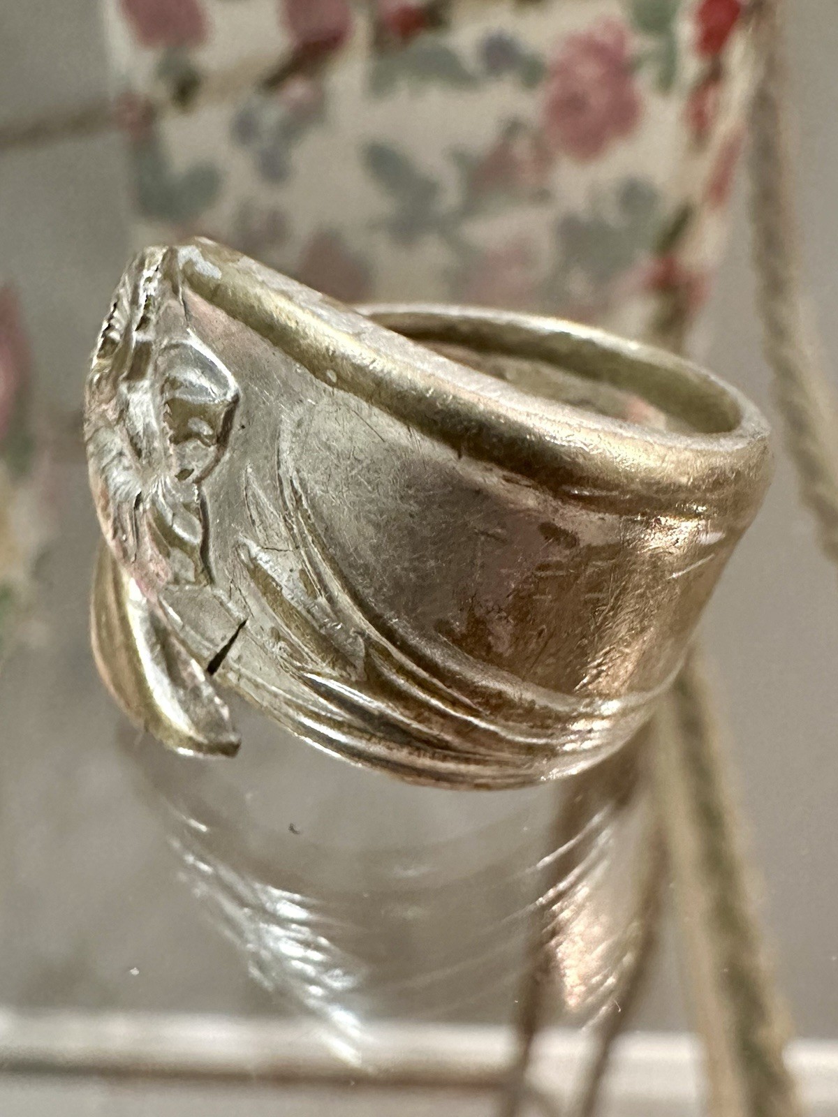 Vintage Rogers SilverPlate Daffodil Spoon Ring Size 9