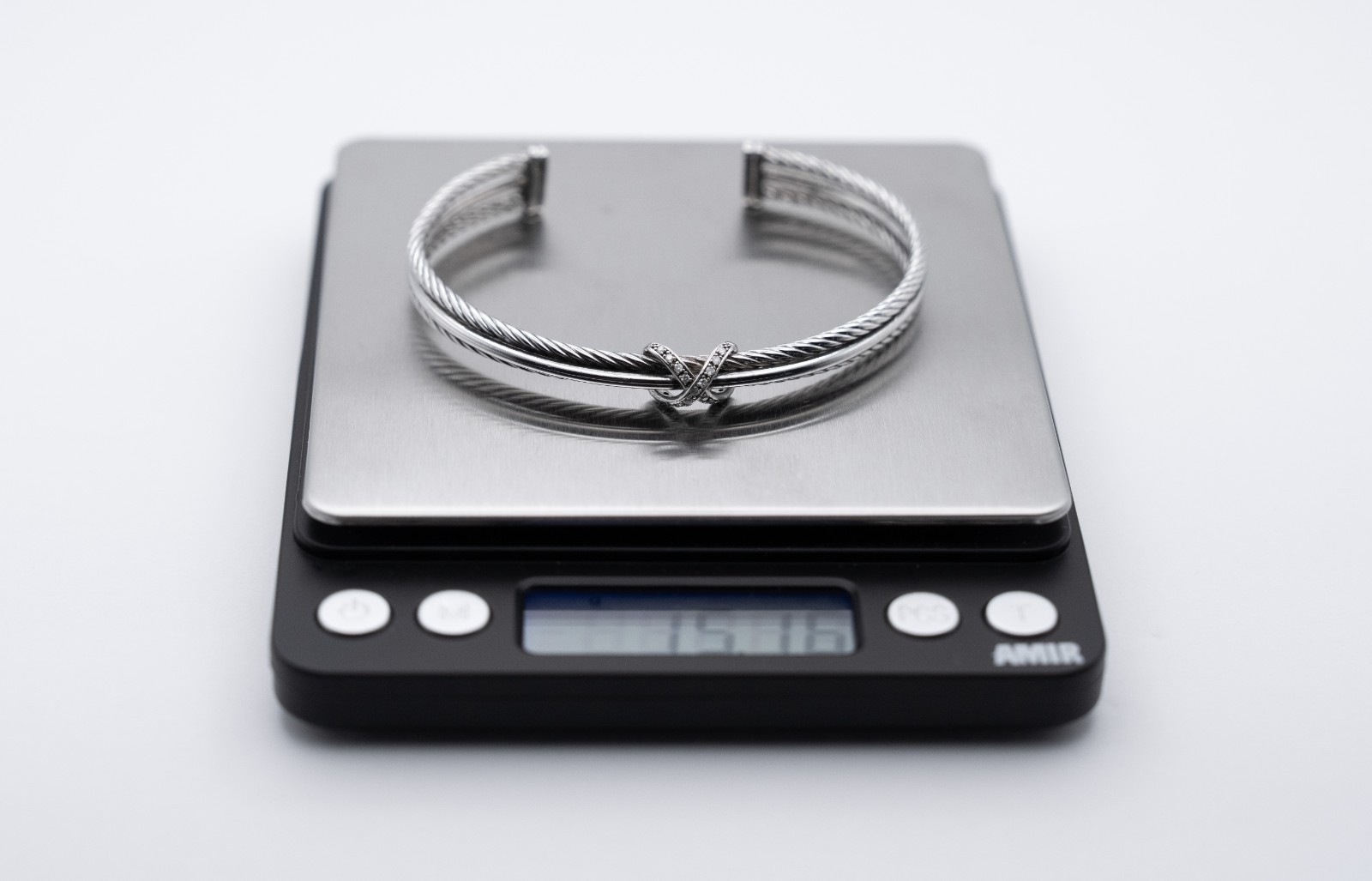 DY Style Sterling Silver Cable Cuff Bracelet Bangle 925 CTJ 15.16g