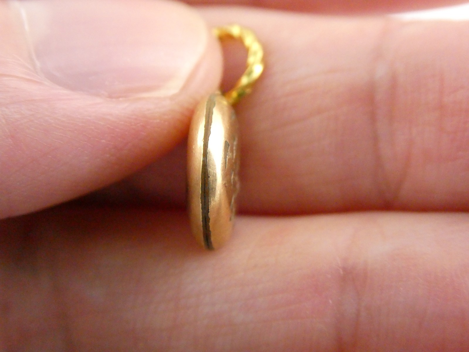 Vintage Unmarked Etched Gold Fill Floral Charm Pendant 1.6g .75 Inch Length