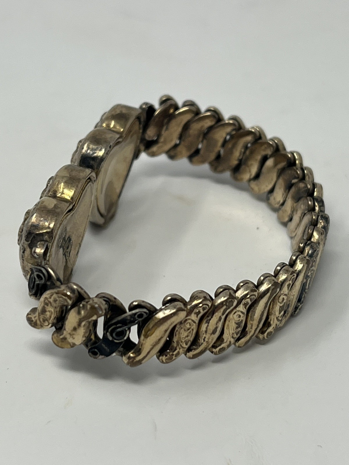 🔥Rare! Vtg WWII double Sweetheart Expansion Bracelet Co-Star Sterling Base
