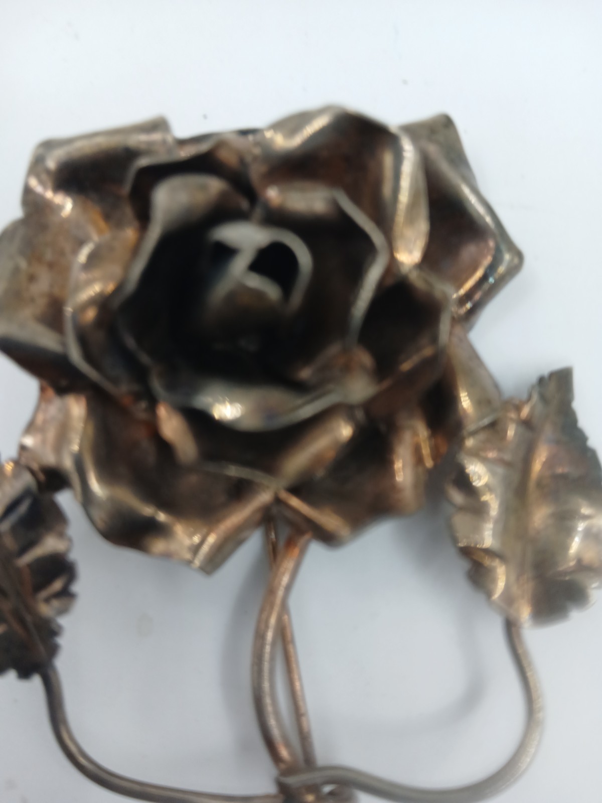 Vintage Copper Brass Flower Bangle Cuff Bracelet Boho Large