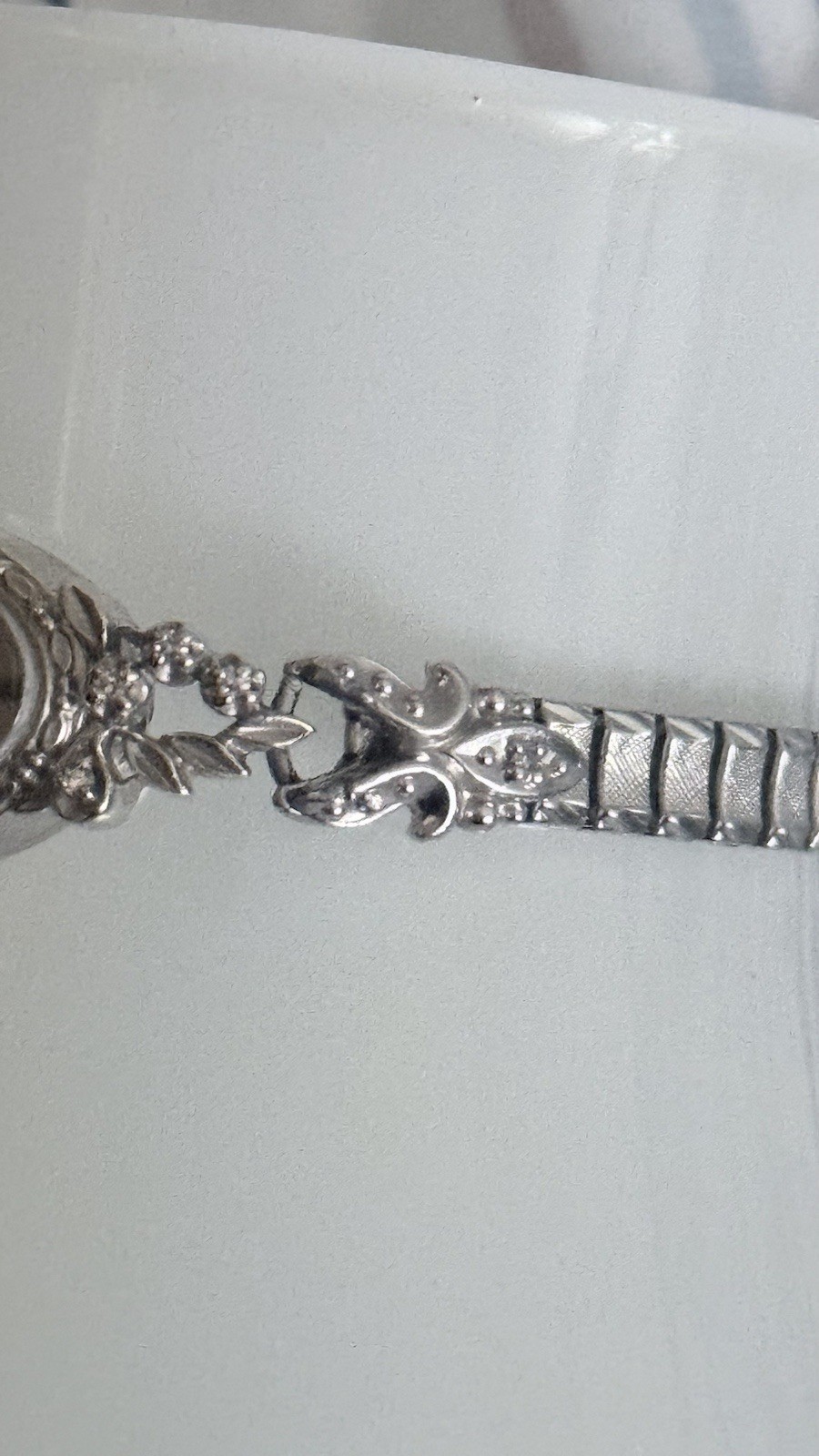 Vintage Bulova Ladies Watch-14K White Gold Cocktail With 8 Lovely Small Diamonds