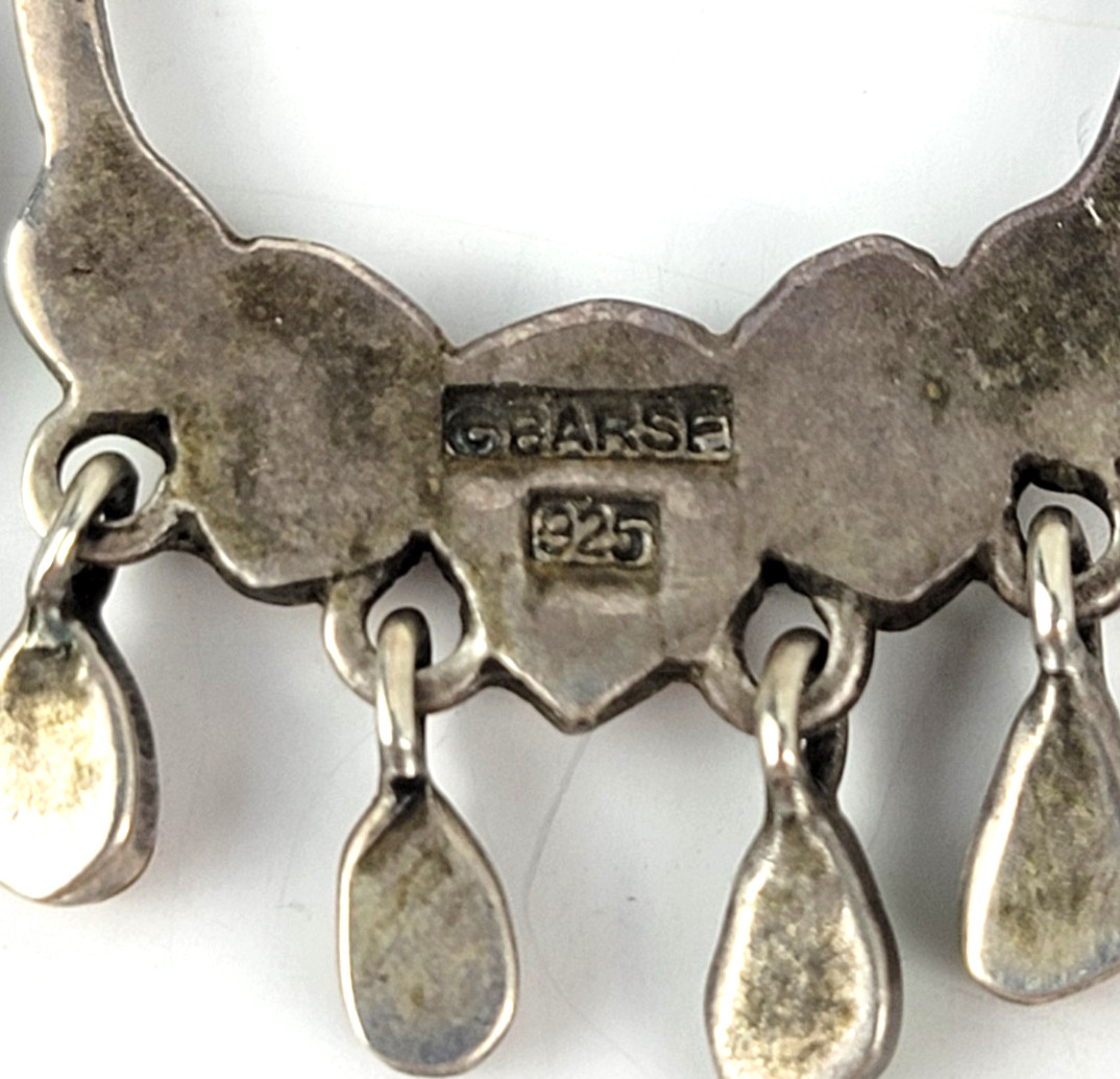 Vintage Barse Sterling Silver Multi Gemstone Earrings Artisan Dangle Turquoise