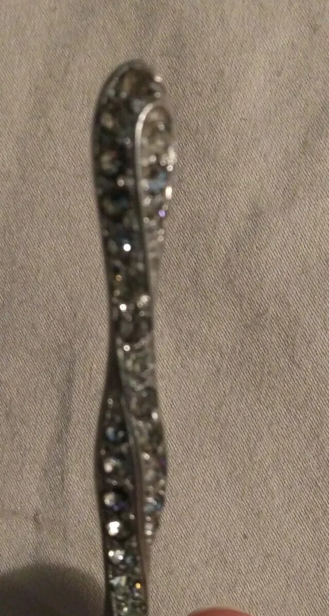 Antique 1920s Fishson Silverite Bar Pin Brooch Gorgeous Vintage Costume Jewelry