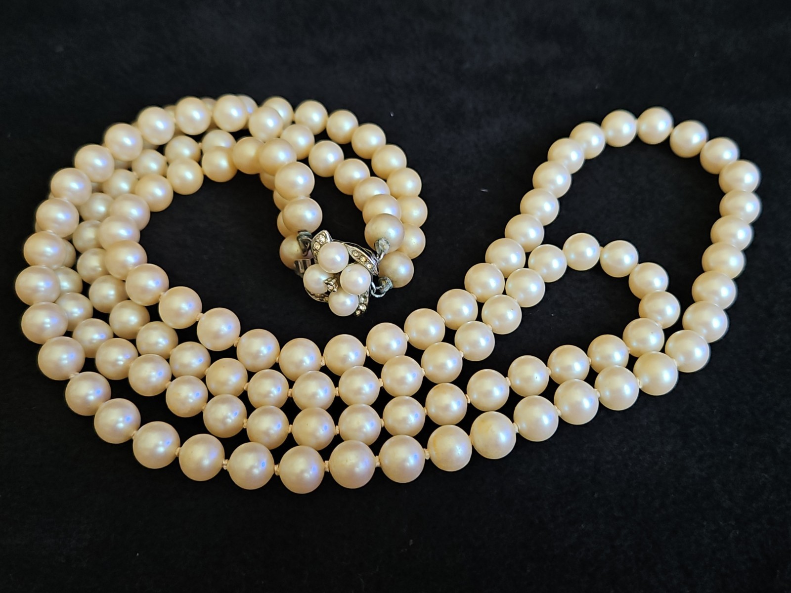Vintage Faux Pearl Necklaces Lot-5 Pcs, 1950s-1980s, Various Lengths