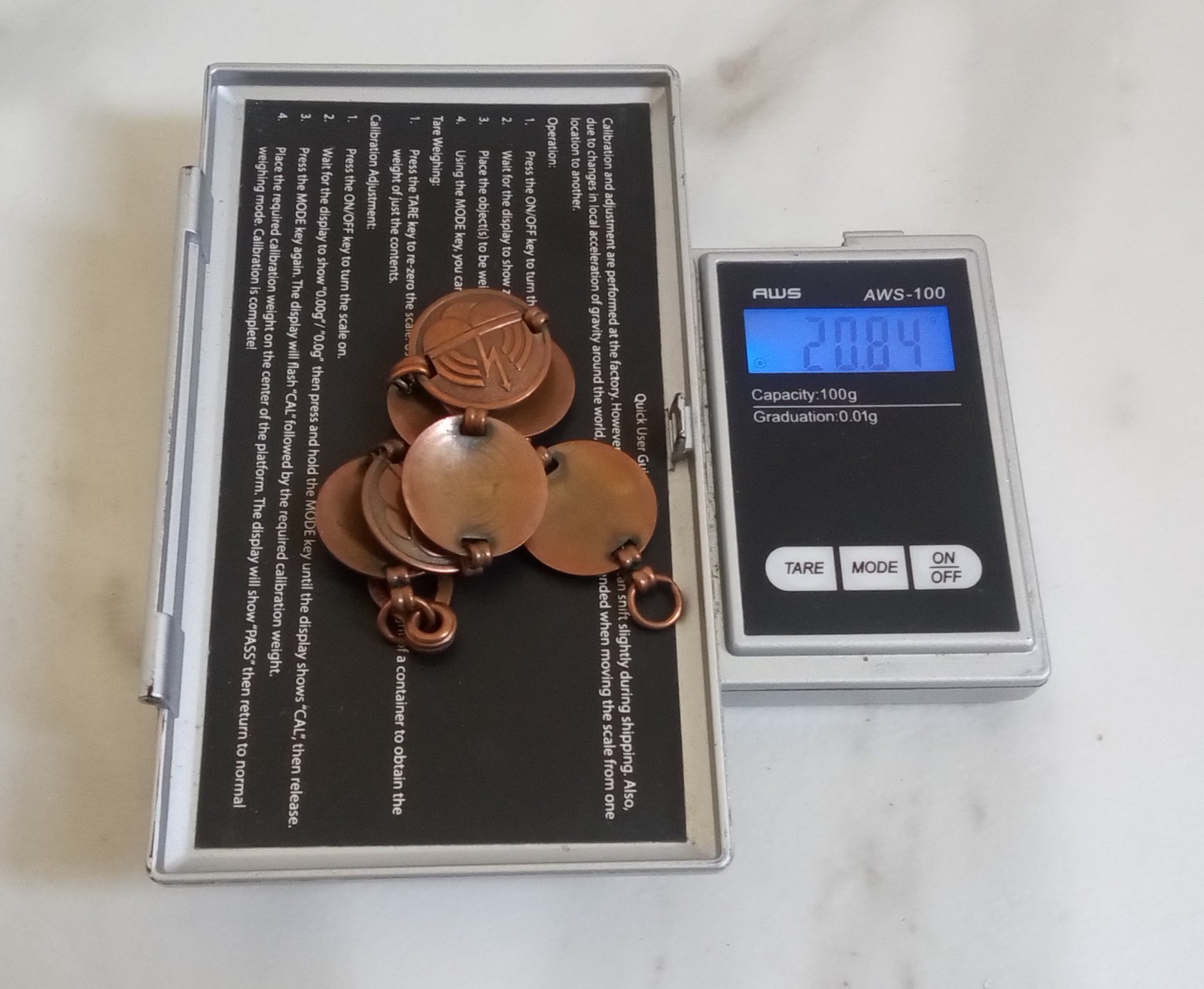 Vintage Copper Bracelet Modernist Design Links and Hook Clasp