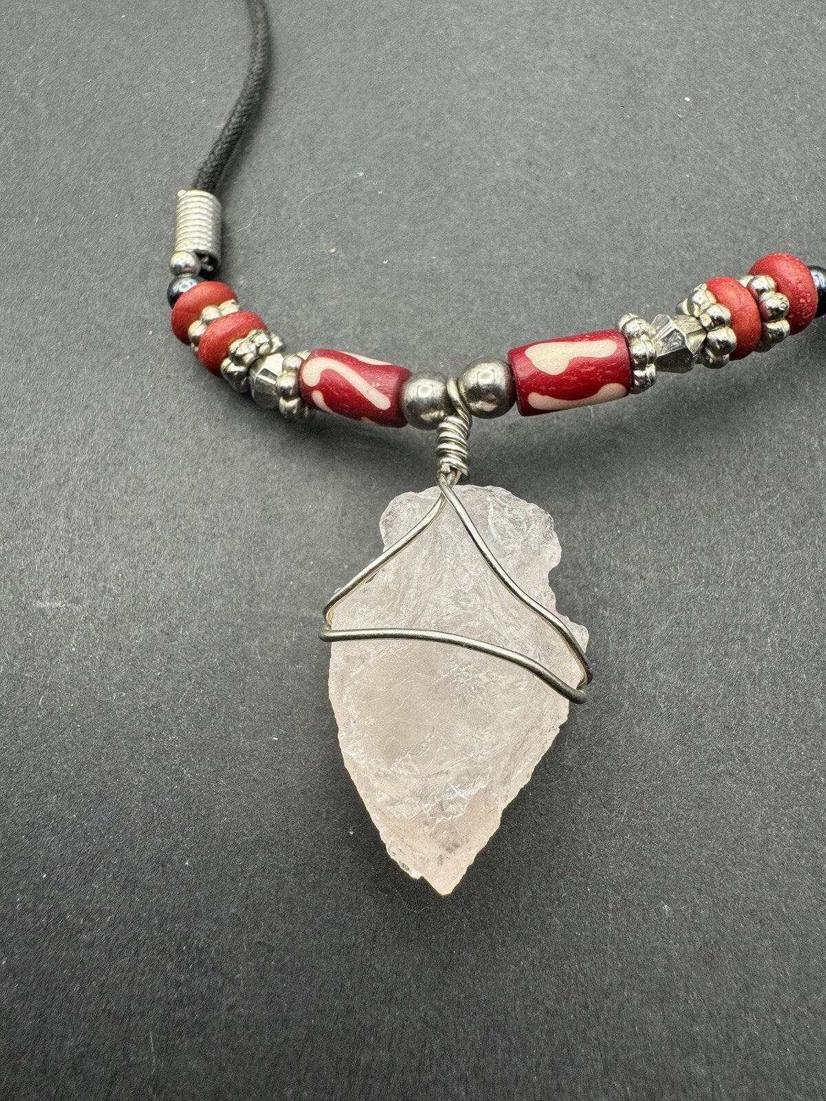 Beautiful Cord Quartz Necklace Stunning Vintage 17”