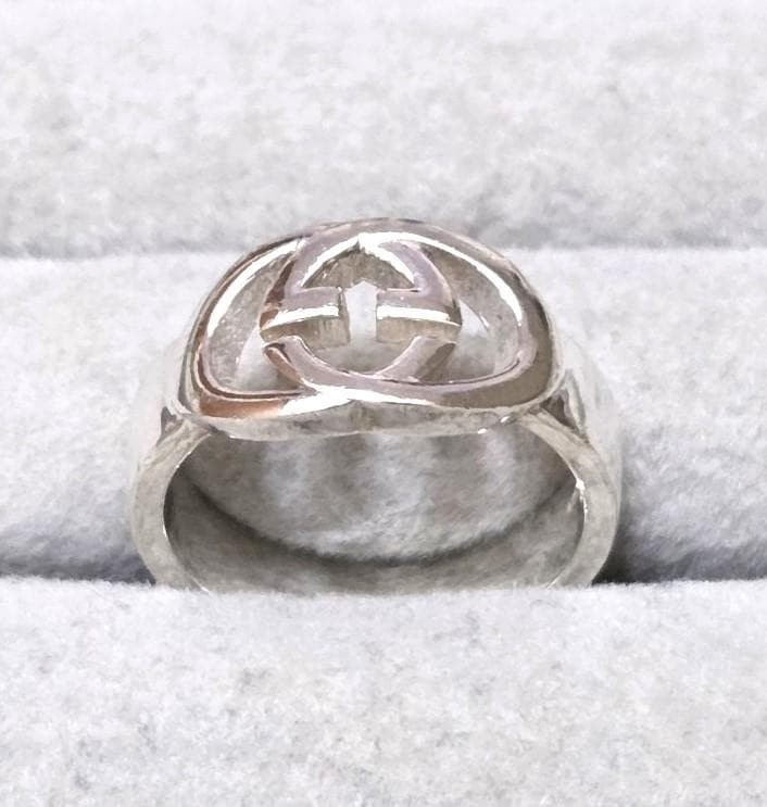 GUCCI Interlocking G SV925 Ring, Size 12 (approx.), 43777