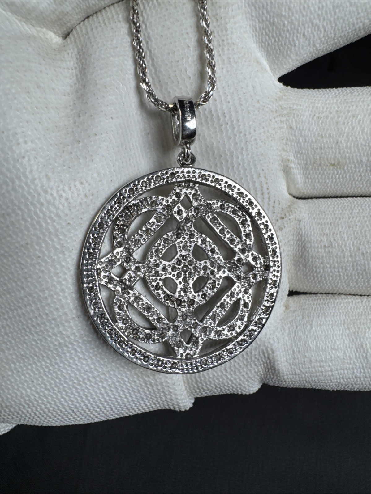 ✨Italy Sterling Silver 925 Large Modern Celtic Knot Pendant 20”Necklace✨