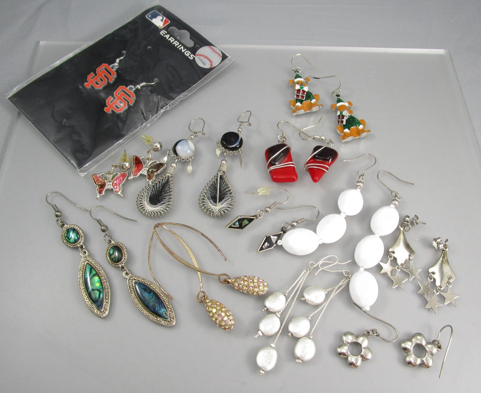 Vtg Mod Varying Colors & Multi Styles LOT of 12 Post Pierced Earrings 177Q