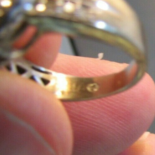 CHAMPAGNE & WHITE DIAMONDS 14k WHITE GOLD RING Size 3.5 IJDN Interjewel USA