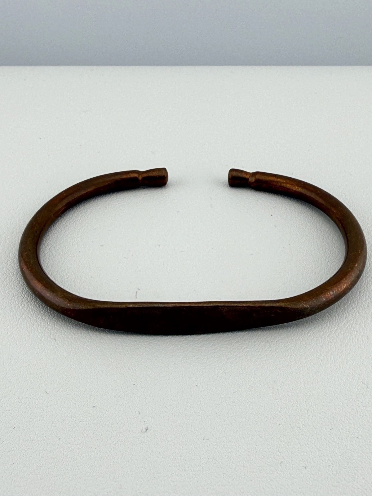 Vintage Copper Open Cuff Bracelet Rustic Patina Heavy Size 7.25