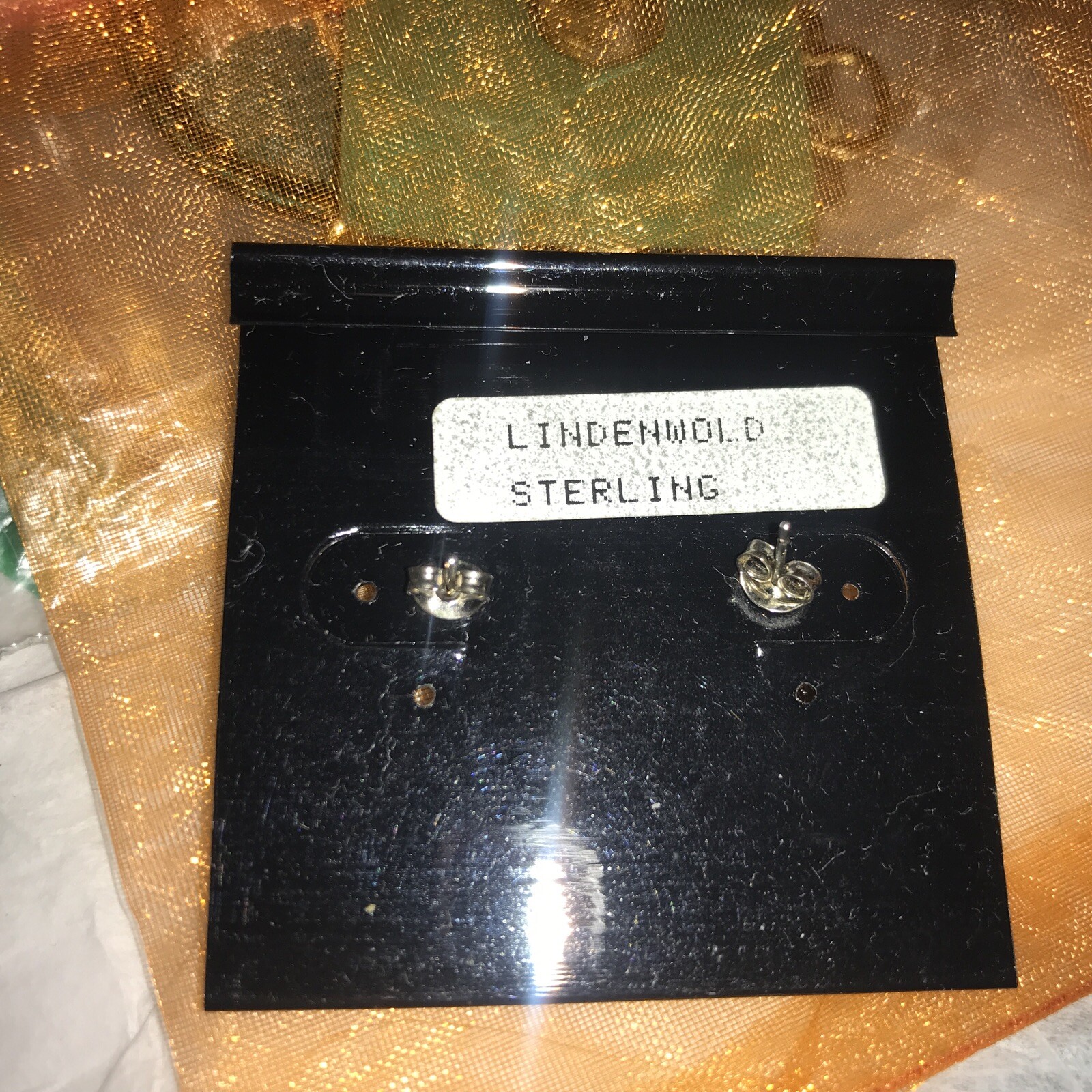 Vintage LINDENWOLD FINE JEWELERS Sterling Silver 2 Layers Rhinestones Earrings