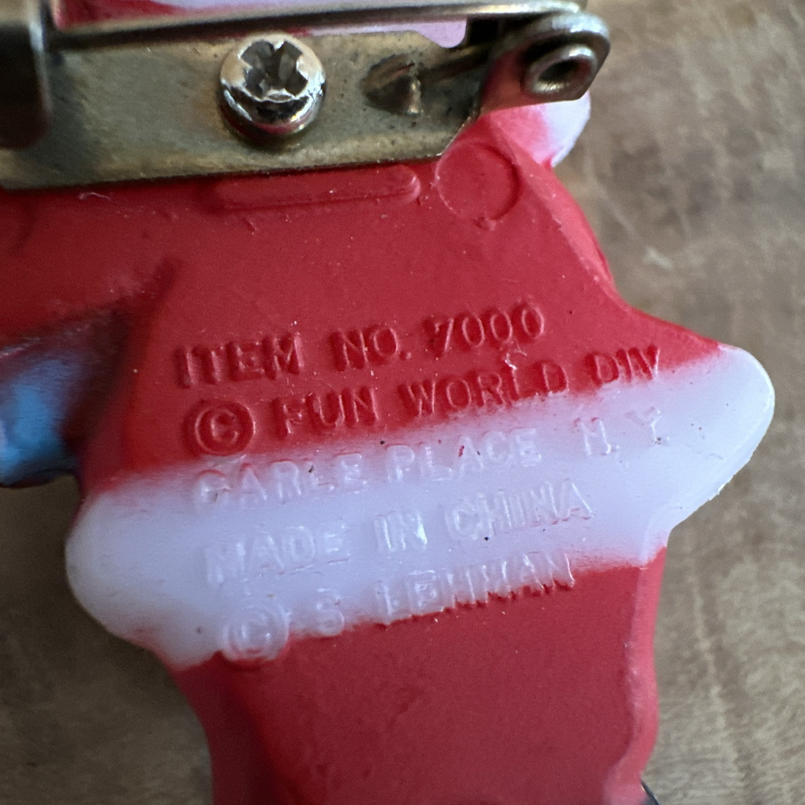 Vintage Plastic Santa Claus Pin Brooch by Fun World