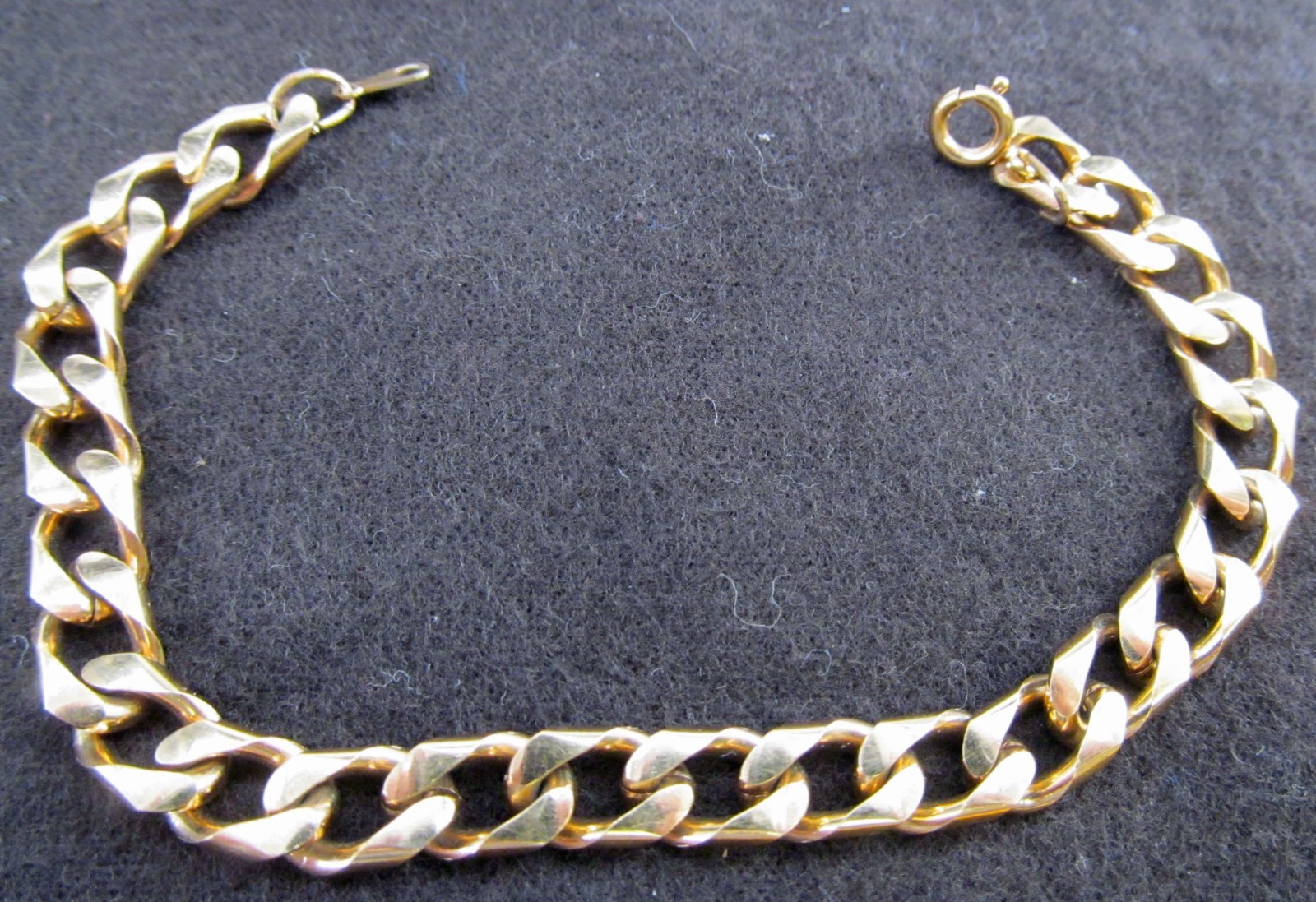 EHI MARKED “22KGF” FLAT CURB LINK BRACELET MARKED “KK” KARAT KLAD? & “N” NIPPON?