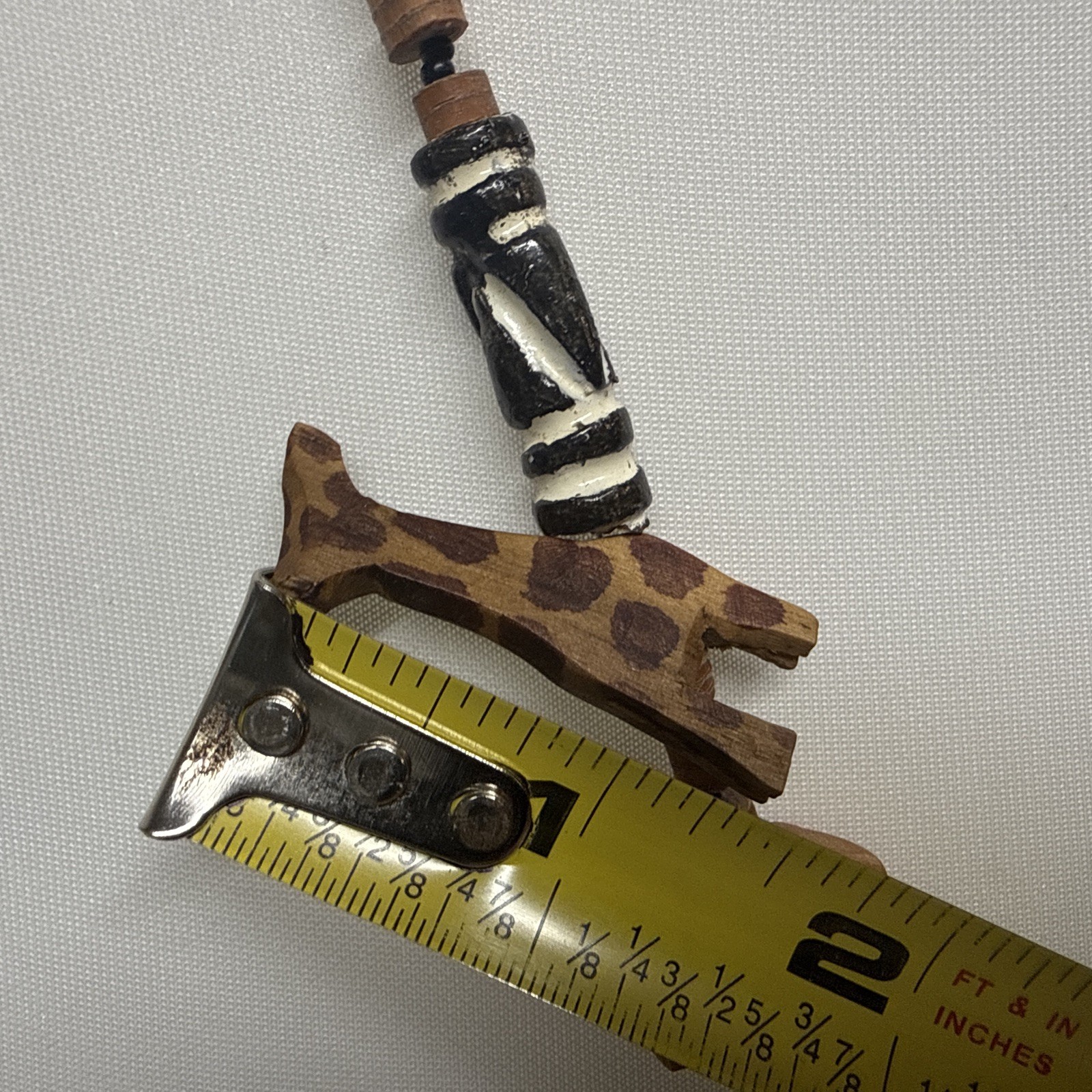 Vintage African Necklace Hand Carved Wooden Safari Animal Beads