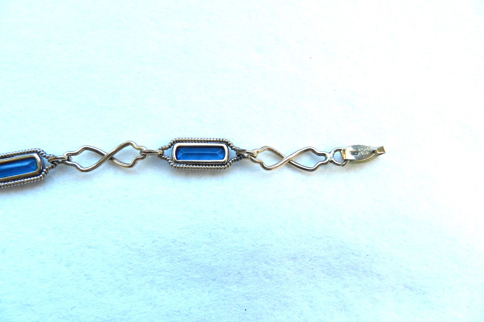 Antique 1/20 12K Yellow Gold Bracelet *7 5/8” x 1/4” * *Glass Gems* *7.5 Grams*