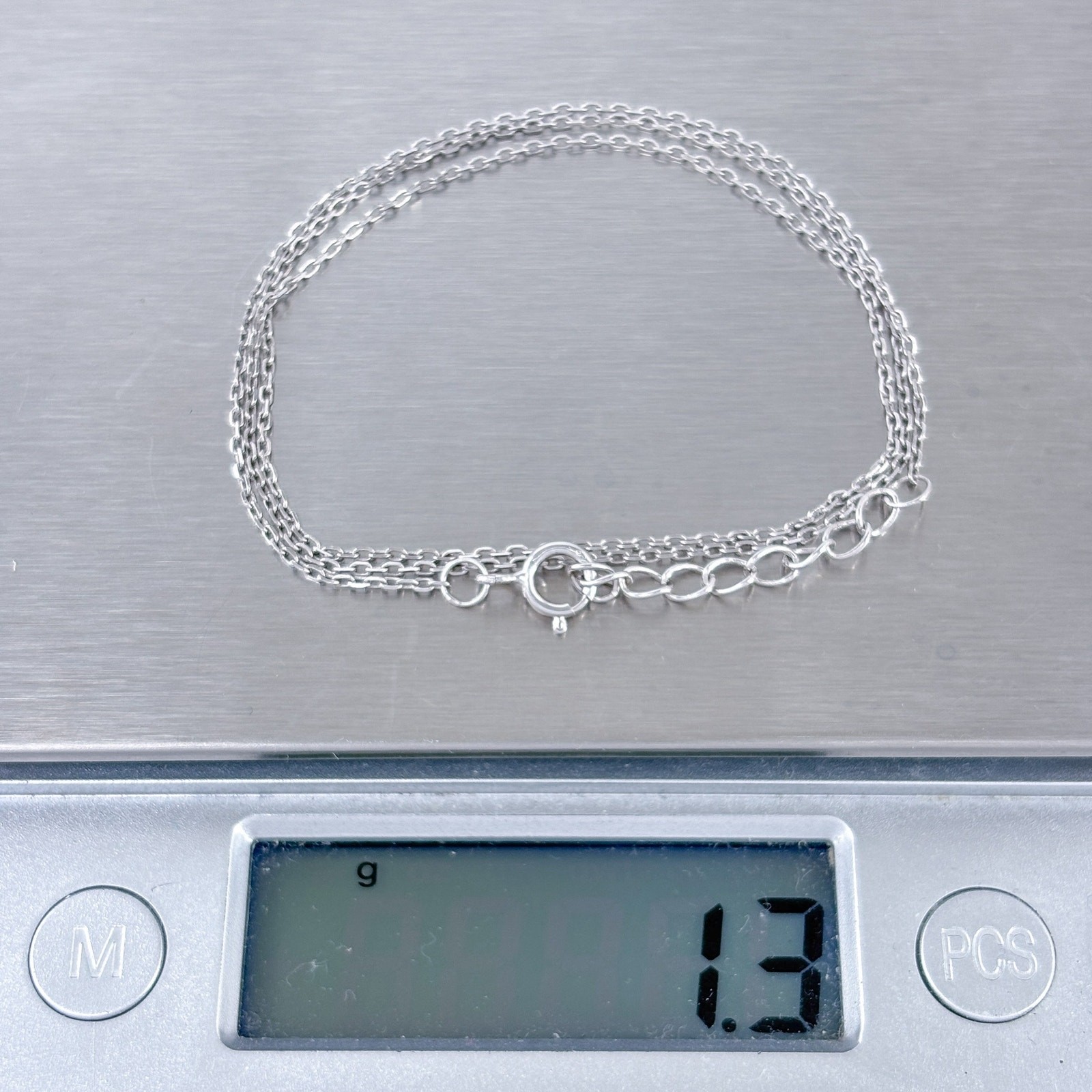 Vintage Sterling Silver 925 1.1mm Cable Link Chain Necklace 16″-17″