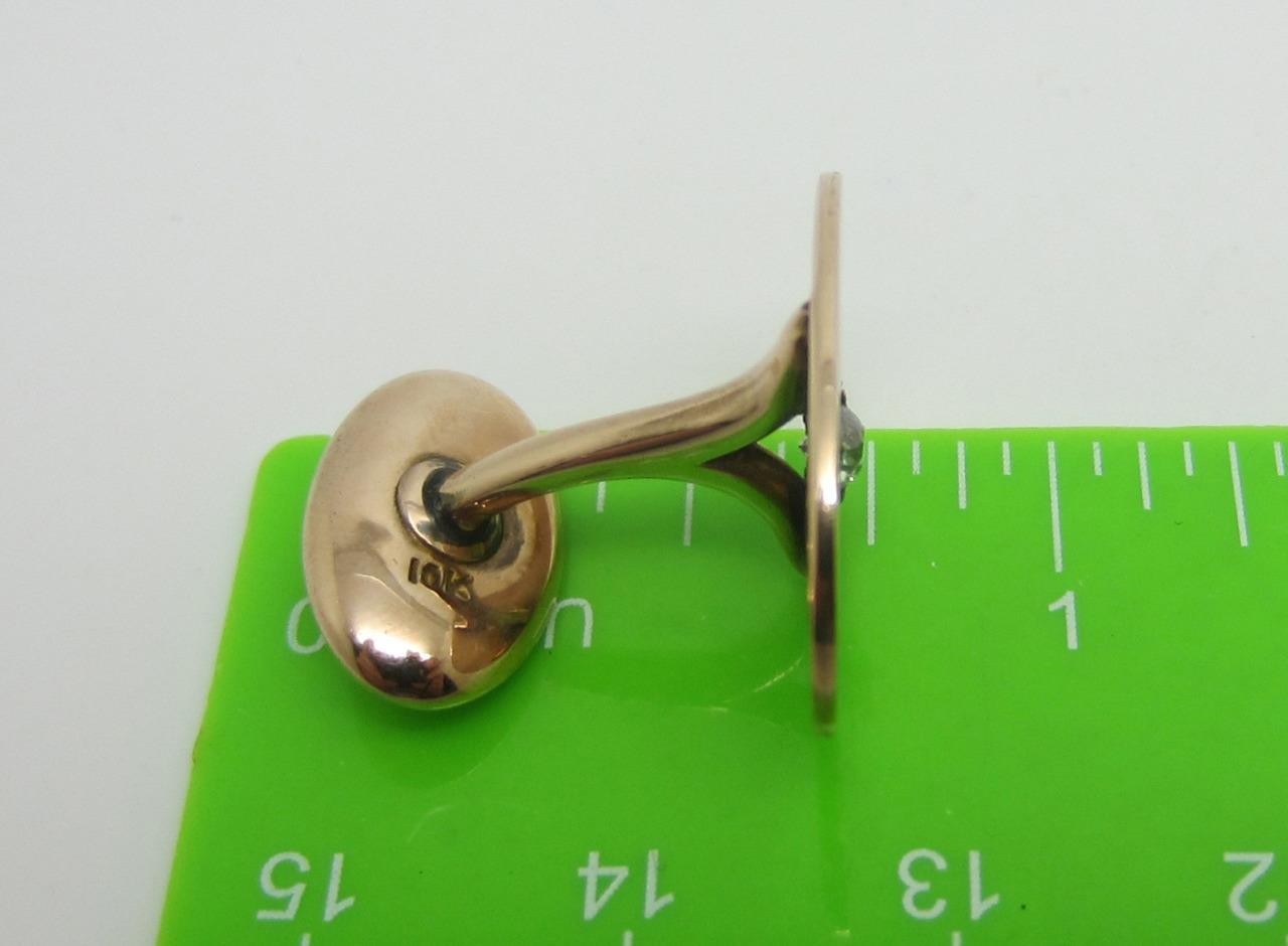 Vintage 10K Rose Gold Starburst Cufflinks with Old European Cut Diamond – LB2559