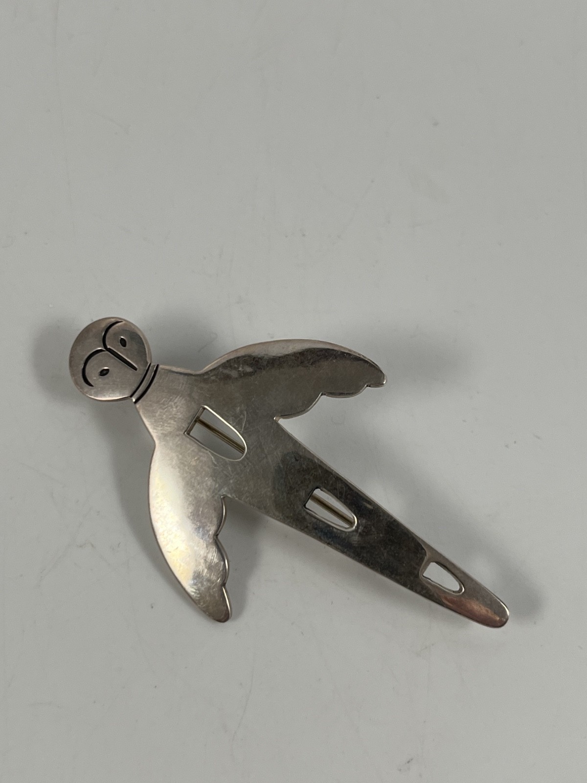 VINTAGE FORBES STERLING SILVER MODERNIST TUNDERBIRD PENDANT PIN BROOCH