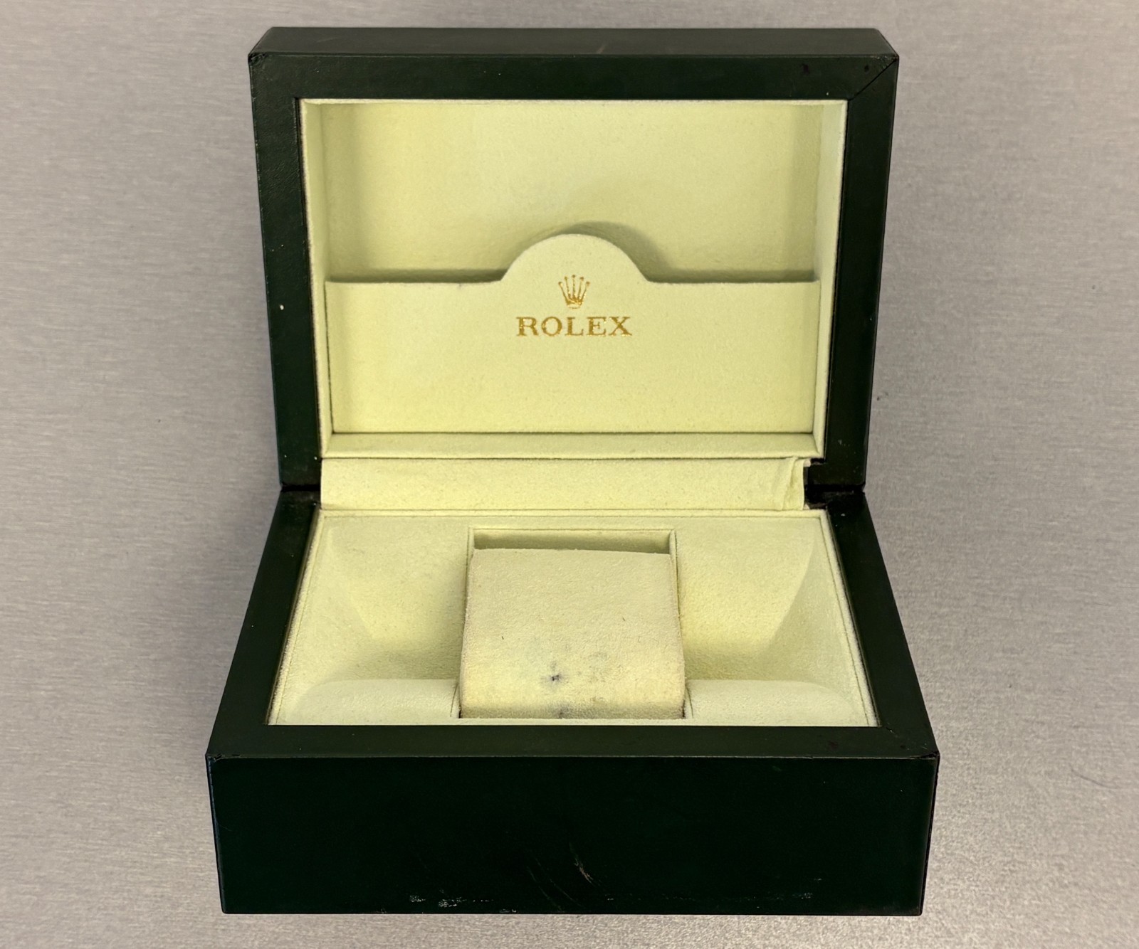 AUTHENTIC GREEN WAVE PATTERN ROLEX WRIST WATCH DISPLAY BOX- NICE!