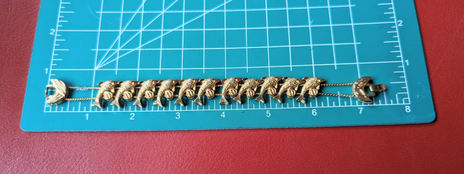 Vintage Gold Tone Dolphin Beach Ball Slide Charm Sliding Charms BRACELET