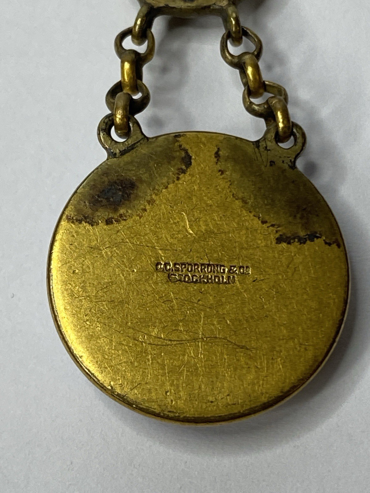 CC Sporrong & Co Stockholm Sweden Clip Pin Medal Vintage Crowns Rare
