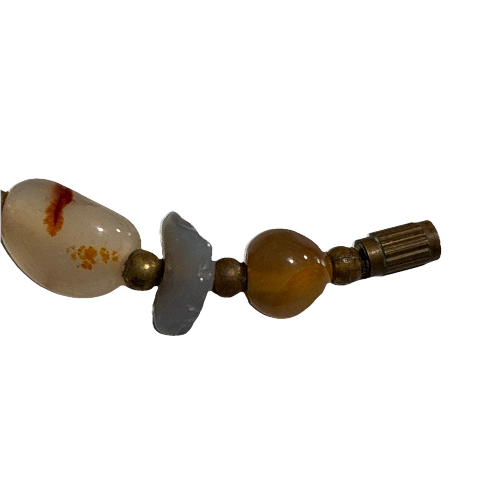 Estate Vtg. Semi Precious Stones, Different Sizes, Shapes, Colors Barrel Clasp ￼