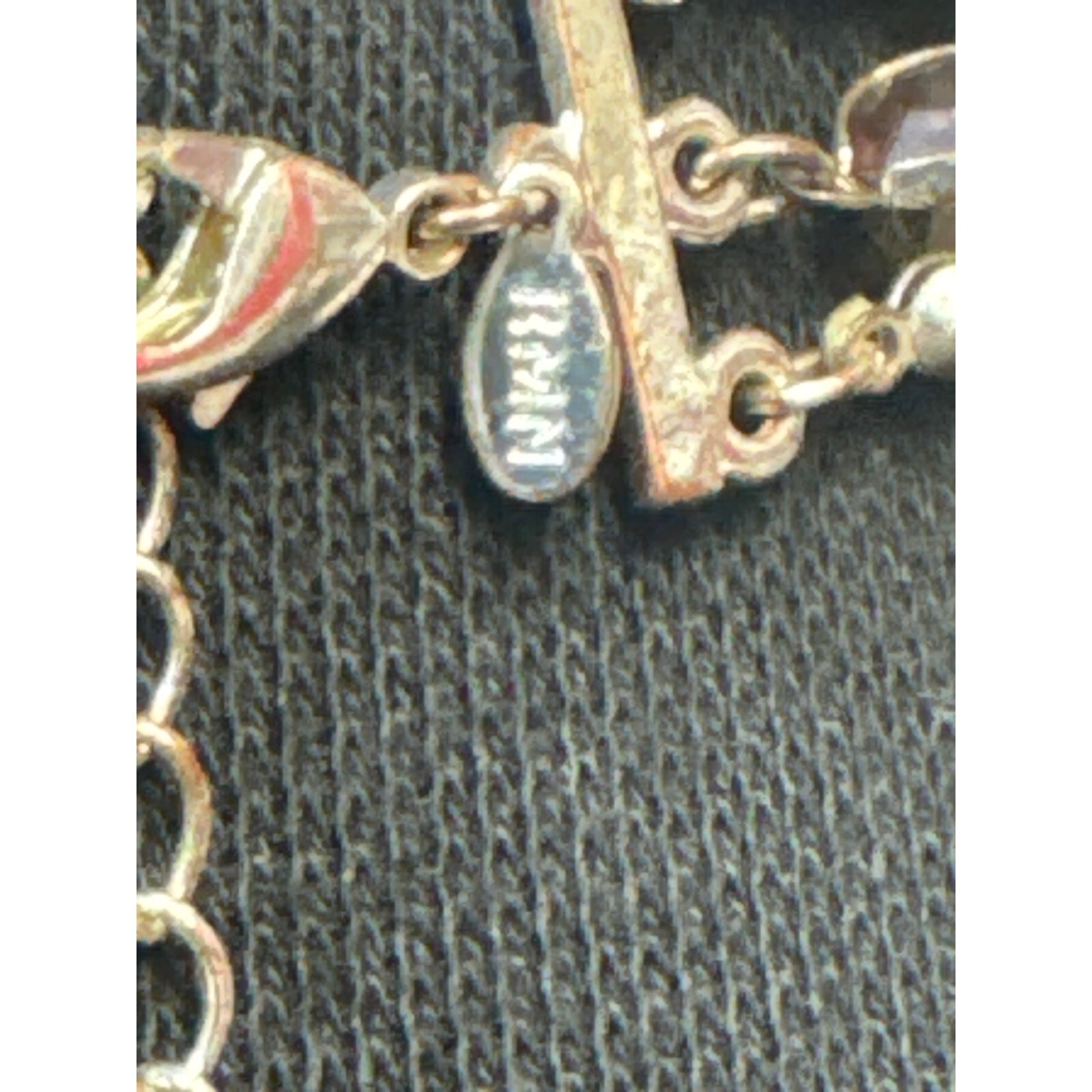 Roman And Sunstone Triple Strand Gray Pearl and Rhinestone Necklace 18 inch