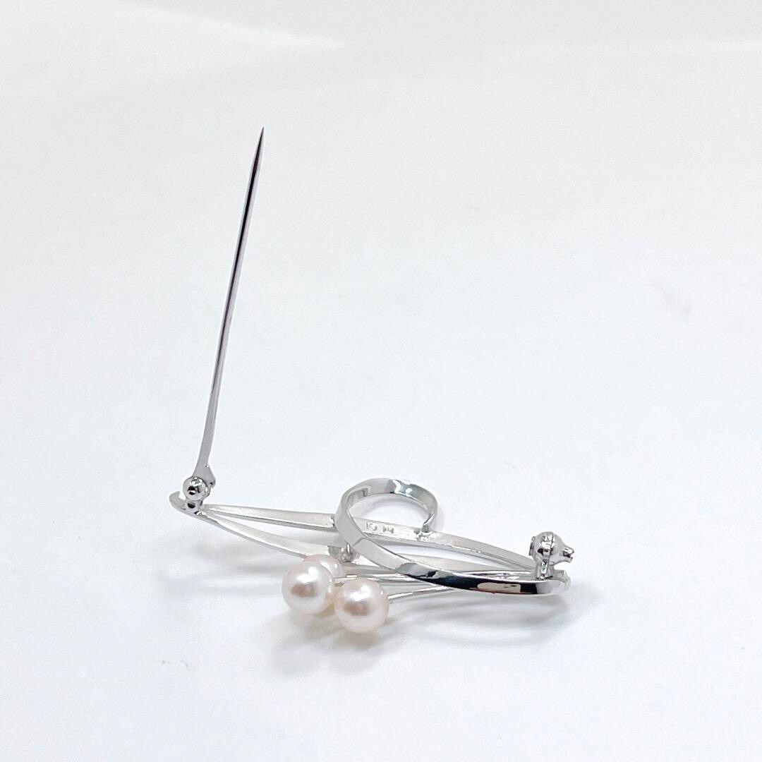 Mikimoto 5.3〜5.5mm 3P JAPAN Akoya Pearl Pin Brooch Corsage Antique & Vintage