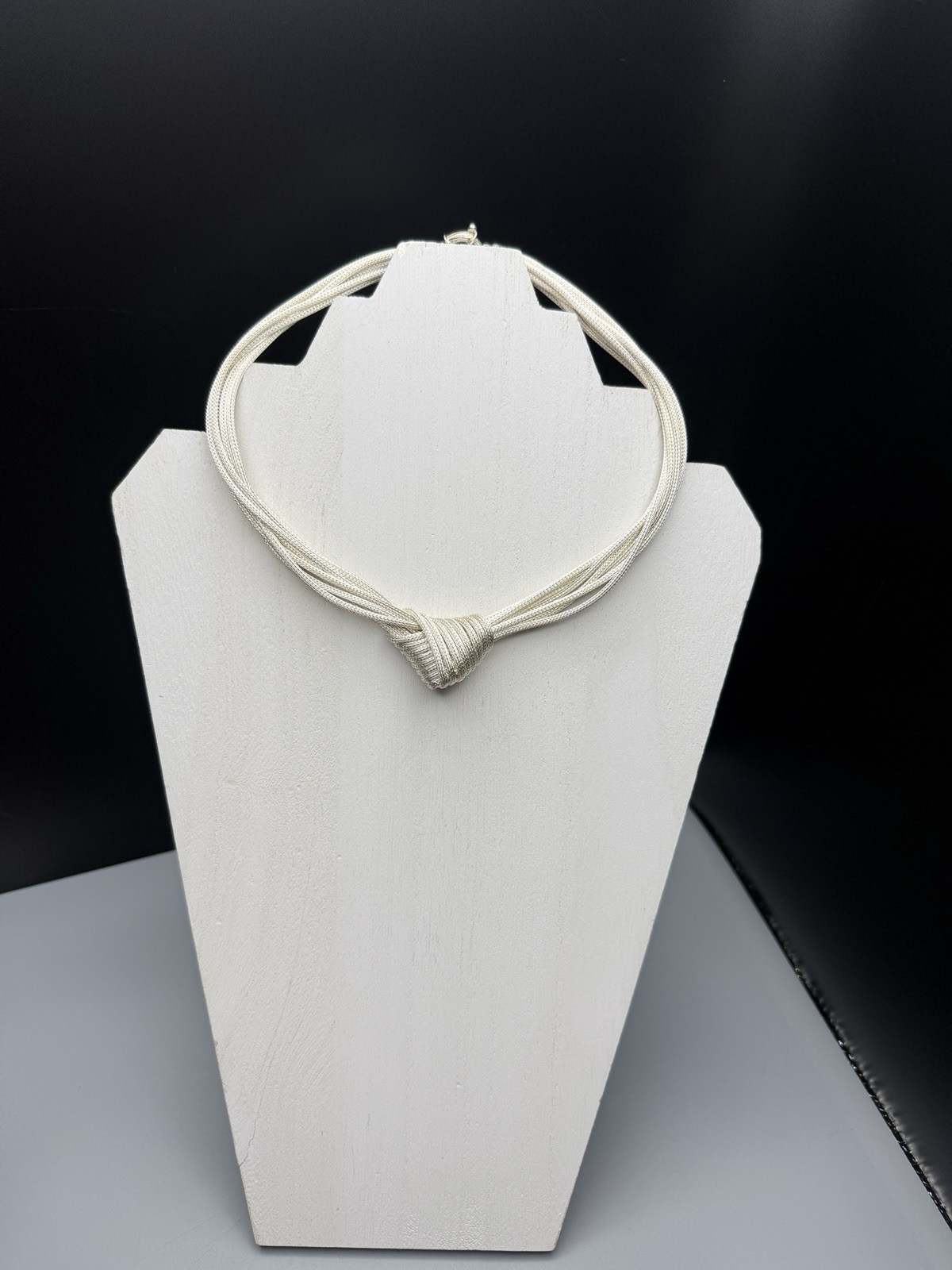 925 Sterling Silver Necklace Woven Knot Eight Strand Wheat Chain 16” 50g Choker