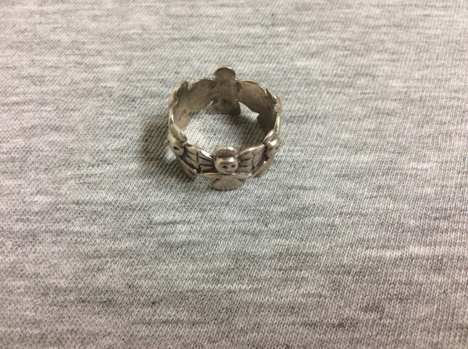 Sterling Guardian Angel Ring Size 6 HD
