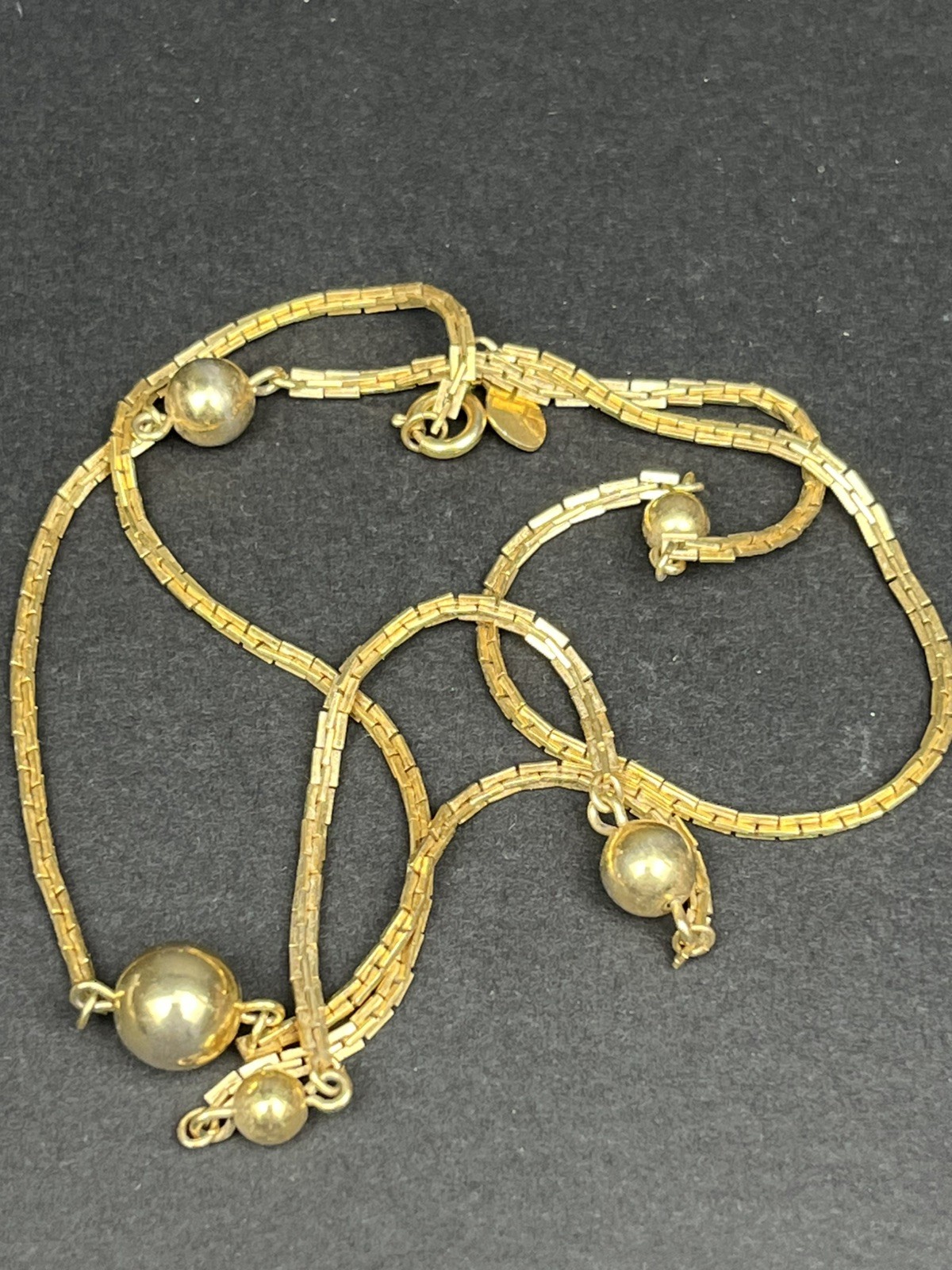 Vintage Avon Gold-Tone Necklace with Bead Accents – 25.5” Classic Box Chain
