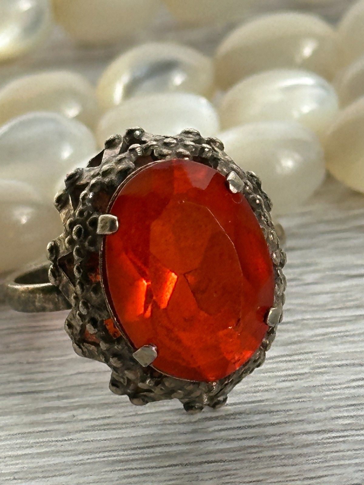 vintage woman RING soviet SILVER 875 star “Sudarushka” girl openwork crown USSR